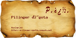 Pilinger Ágota névjegykártya